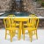 Flash Furniture CH-51080TH-4-18VRT-YL-GG 24" Round Yellow Metal Indoor/Outdoor Table Set with 4 Vertical Slat Back Chairs addl-1