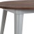 Flash Furniture CH-51090-29M1-SIL-GG 30" Round Silver Metal Indoor Table with Walnut Rustic Wood Top addl-2