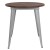 Flash Furniture CH-51090-29M1-SIL-GG 30" Round Silver Metal Indoor Table with Walnut Rustic Wood Top addl-3
