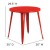 Flash Furniture CH-51090-29-RED-GG 30" Round Red Metal Indoor/Outdoor Table addl-2