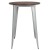 Flash Furniture CH-51090-40M1-SIL-GG 30" Round Silver Metal Indoor Bar Height Table with Walnut Rustic Wood Top addl-2