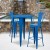 Flash Furniture CH-51090BH-2-30CAFE-BL-GG 30" Round Blue Metal Indoor/Outdoor Bar Table Set with 2 Cafe Stools addl-1