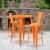 Flash Furniture CH-51090BH-2-30CAFE-OR-GG 30" Round Orange Metal Indoor/Outdoor Bar Table Set with 2 Cafe Stools addl-1