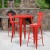 Flash Furniture CH-51090BH-2-30CAFE-RED-GG 30" Round Red Metal Indoor/Outdoor Bar Table Set with 2 Cafe Stools addl-1