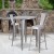 Flash Furniture CH-51090BH-2-30CAFE-SIL-GG 30" Round Silver Metal Indoor/Outdoor Bar Table Set with 2 Cafe Stools addl-1