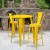 Flash Furniture CH-51090BH-2-30CAFE-YL-GG 30" Round Yellow Metal Indoor/Outdoor Bar Table Set with 2 Cafe Stools addl-1