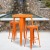 Flash Furniture CH-51090BH-2-30SQST-OR-GG 30" Round Orange Metal Indoor/Outdoor Bar Table Set with 2 Square Seat Backless Stools addl-1