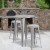 Flash Furniture CH-51090BH-2-30SQST-SIL-GG 30" Round Silver Metal Indoor/Outdoor Bar Table Set with 2 Square Seat Backless Stools addl-1