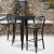 Flash Furniture CH-51090BH-2-30VRT-BK-GG 30" Round Black Metal Indoor/Outdoor Bar Table Set with 2 Vertical Slat Back Stools addl-1