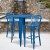 Flash Furniture CH-51090BH-2-30VRT-BL-GG 30" Round Blue Metal Indoor/Outdoor Bar Table Set with 2 Vertical Slat Back Stools addl-1