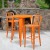 Flash Furniture CH-51090BH-2-30VRT-OR-GG 30" Round Orange Metal Indoor/Outdoor Bar Table Set with 2 Vertical Slat Back Stools addl-1
