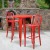 Flash Furniture CH-51090BH-2-30VRT-RED-GG 30" Round Red Metal Indoor/Outdoor Bar Table Set with 2 Vertical Slat Back Stools addl-1
