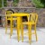 Flash Furniture CH-51090BH-2-30VRT-YL-GG 30" Round Yellow Metal Indoor/Outdoor Bar Table Set with 2 Vertical Slat Back Stools addl-1