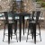 Flash Furniture CH-51090BH-4-30CAFE-BK-GG 30" Round Black Metal Indoor/Outdoor Bar Table Set with 4 Cafe Stools addl-1