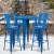 Flash Furniture CH-51090BH-4-30CAFE-BL-GG 30" Round Blue Metal Indoor/Outdoor Bar Table Set with 4 Cafe Stools addl-1