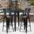 Flash Furniture CH-51090BH-4-30CAFE-BQ-GG 30" Round Black-Antique Gold Metal Indoor/Outdoor Bar Table Set with 4 Cafe Stools addl-1