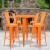 Flash Furniture CH-51090BH-4-30CAFE-OR-GG 30" Round Orange Metal Indoor/Outdoor Bar Table Set with 4 Cafe Stools addl-1