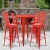 Flash Furniture CH-51090BH-4-30CAFE-RED-GG 30" Round Red Metal Indoor/Outdoor Bar Table Set with 4 Cafe Stools addl-1