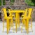 Flash Furniture CH-51090BH-4-30CAFE-YL-GG 30" Round Yellow Metal Indoor/Outdoor Bar Table Set with 4 Cafe Stools addl-1