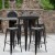Flash Furniture CH-51090BH-4-30SQST-BK-GG 30" Round Black Metal Indoor/Outdoor Bar Table Set with 4 Square Seat Backless Stools addl-1
