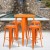 Flash Furniture CH-51090BH-4-30SQST-OR-GG 30" Round Orange Metal Indoor/Outdoor Bar Table Set with 4 Square Seat Backless Stools addl-1