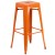 Flash Furniture CH-51090BH-4-30SQST-OR-GG 30" Round Orange Metal Indoor/Outdoor Bar Table Set with 4 Square Seat Backless Stools addl-4