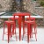 Flash Furniture CH-51090BH-4-30SQST-RED-GG 30" Round Red Metal Indoor/Outdoor Bar Table Set with 4 Square Seat Backless Stools addl-1