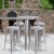Flash Furniture CH-51090BH-4-30SQST-SIL-GG 30" Round Silver Metal Indoor/Outdoor Bar Table Set with 4 Square Seat Backless Stools addl-1