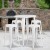 Flash Furniture CH-51090BH-4-30SQST-WH-GG 30" Round White Metal Indoor/Outdoor Bar Table Set with 4 Square Seat Backless Stools addl-1