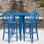 Flash Furniture CH-51090BH-4-30VRT-BL-GG 30" Round Blue Metal Indoor/Outdoor Bar Table Set with 4 Vertical Slat Back Stools addl-1