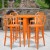 Flash Furniture CH-51090BH-4-30VRT-OR-GG 30" Round Orange Metal Indoor/Outdoor Bar Table Set with 4 Vertical Slat Back Stools addl-1