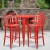 Flash Furniture CH-51090BH-4-30VRT-RED-GG 30" Round Red Metal Indoor/Outdoor Bar Table Set with 4 Vertical Slat Back Stools addl-1