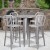 Flash Furniture CH-51090BH-4-30VRT-SIL-GG 30" Round Silver Metal Indoor/Outdoor Bar Table Set with 4 Vertical Slat Back Stools addl-1