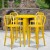 Flash Furniture CH-51090BH-4-30VRT-YL-GG 30" Round Yellow Metal Indoor/Outdoor Bar Table Set with 4 Vertical Slat Back Stools addl-1