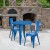 Flash Furniture CH-51090TH-2-18CAFE-BL-GG 30" Round Blue Metal Indoor/Outdoor Table Set with 2 Cafe Chairs addl-1