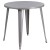 Flash Furniture CH-51090TH-2-18VRT-SIL-GG 30" Round Silver Metal Indoor/Outdoor Table Set with 2 Vertical Slat Back Chairs addl-3