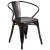 Flash Furniture CH-51090TH-4-18ARM-BQ-GG 30" Round Black-Antique Gold Metal Indoor/Outdoor Table Set with 4 Arm Chairs addl-4