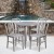 Flash Furniture CH-51090TH-4-18VRT-SIL-GG 30" Round Silver Metal Indoor/Outdoor Table Set with 4 Vertical Slat Back Chairs addl-1