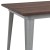 Flash Furniture CH-61010-29M1-SIL-GG 30.25" x 60" Rectangular Silver Metal Indoor Table with Walnut Rustic Wood Top addl-3