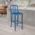 Flash Furniture CH-61200-30-BL-GG 30" Blue Metal Indoor/Outdoor Barstool with Vertical Slat Back addl-1