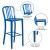 Flash Furniture CH-61200-30-BL-GG 30" Blue Metal Indoor/Outdoor Barstool with Vertical Slat Back addl-4