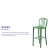 Flash Furniture CH-61200-30-GN-GG 30" Green Metal Indoor/Outdoor Barstool with Vertical Slat Back addl-3