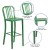 Flash Furniture CH-61200-30-GN-GG 30" Green Metal Indoor/Outdoor Barstool with Vertical Slat Back addl-4