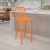 Flash Furniture CH-61200-30-OR-GG 30" Orange Metal Indoor/Outdoor Barstool with Vertical Slat Back addl-1