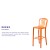 Flash Furniture CH-61200-30-OR-GG 30" Orange Metal Indoor/Outdoor Barstool with Vertical Slat Back addl-3