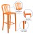 Flash Furniture CH-61200-30-OR-GG 30" Orange Metal Indoor/Outdoor Barstool with Vertical Slat Back addl-4