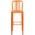 Flash Furniture CH-61200-30-OR-GG 30" Orange Metal Indoor/Outdoor Barstool with Vertical Slat Back addl-9