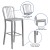 Flash Furniture CH-61200-30-SIL-GG 30" Silver Metal Indoor/Outdoor Barstool with Vertical Slat Back addl-4