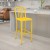 Flash Furniture CH-61200-30-YL-GG 30" Yellow Metal Indoor/Outdoor Barstool with Vertical Slat Back addl-1