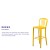 Flash Furniture CH-61200-30-YL-GG 30" Yellow Metal Indoor/Outdoor Barstool with Vertical Slat Back addl-3